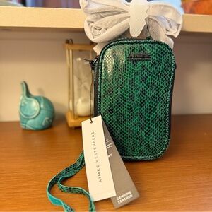 Aimee Kestenberg Teal Snakeskin Leather Crossbody